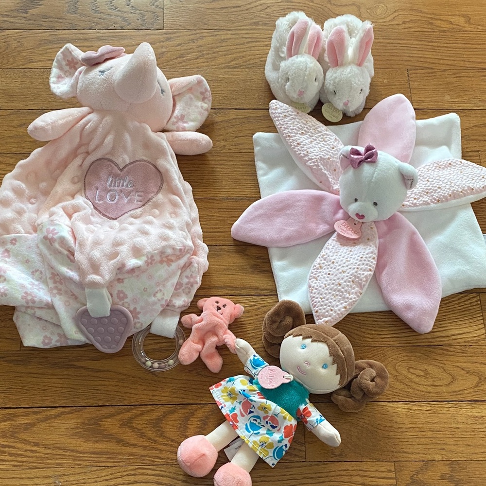 Baby Girl Lot Dou Dou et Compagnie, JoLijou, DreamGro Doll Kitten Bunny Elephant